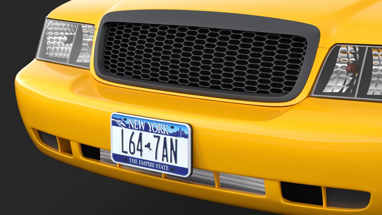 3D Ford Crown Victoria Yellow Taxi 2011 Rigged model