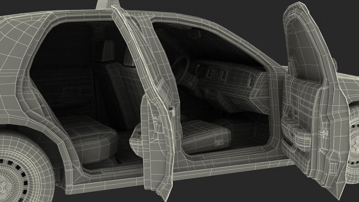 3D Ford Crown Victoria Yellow Taxi 2011 Rigged model