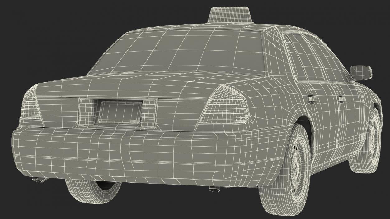 3D Ford Crown Victoria Yellow Taxi 2011 Rigged model