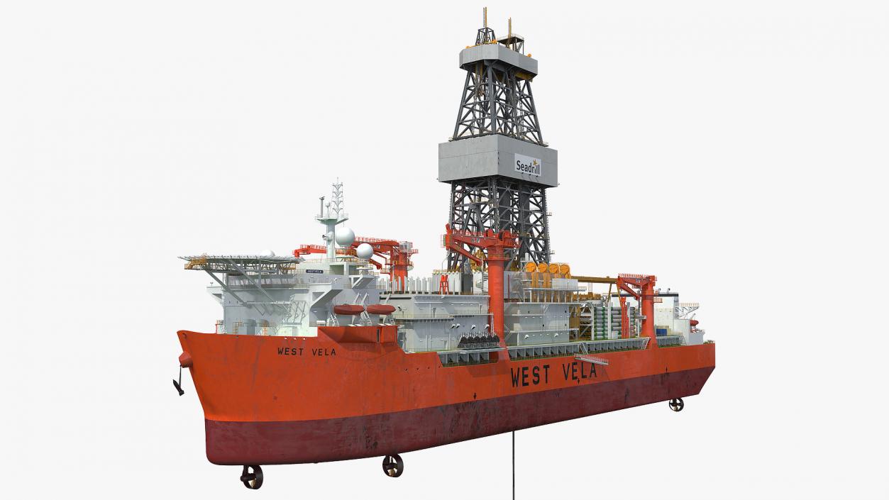 3D WEST VELA Drilling Ship model