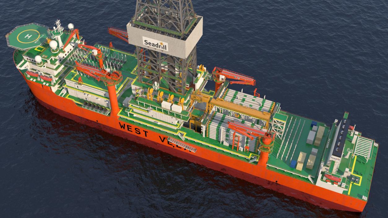 3D WEST VELA Drilling Ship model