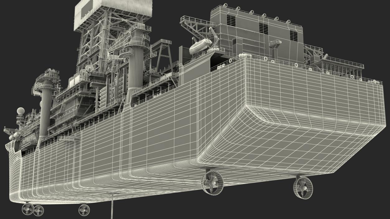 3D WEST VELA Drilling Ship model