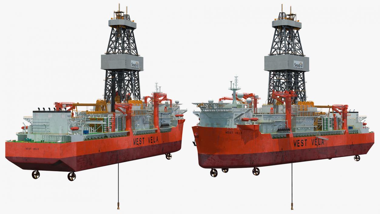 3D WEST VELA Drilling Ship model