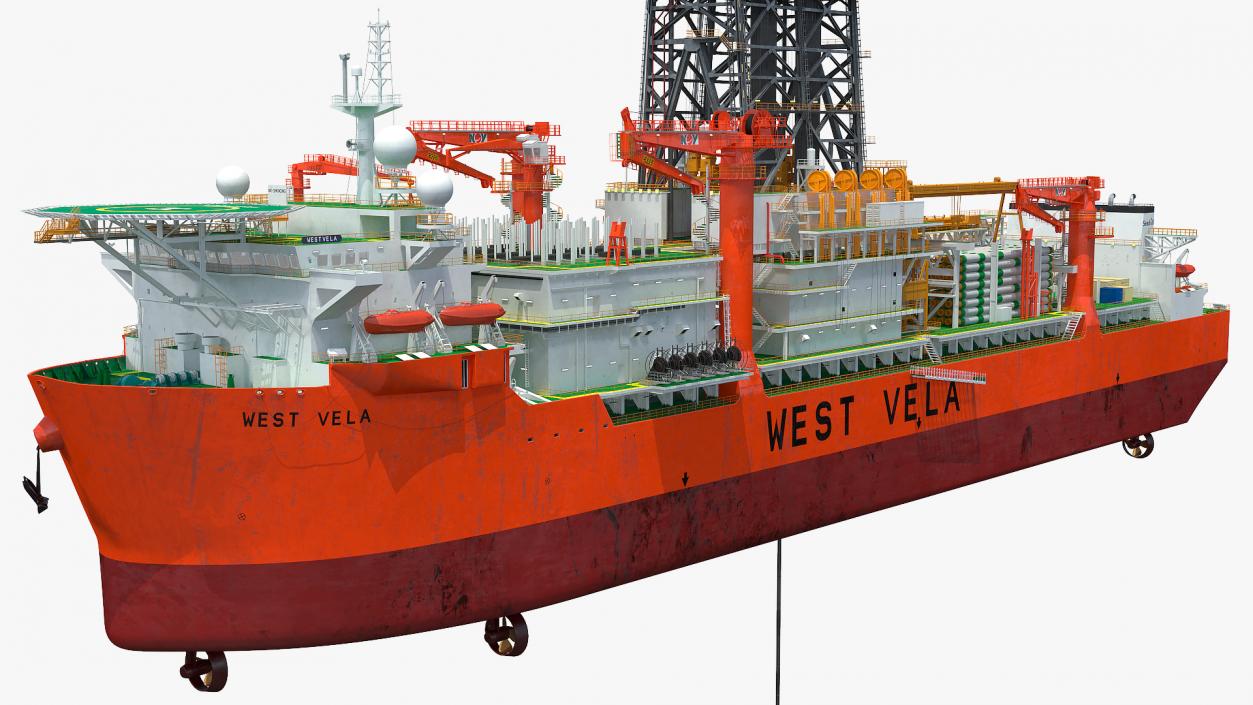 3D WEST VELA Drilling Ship model