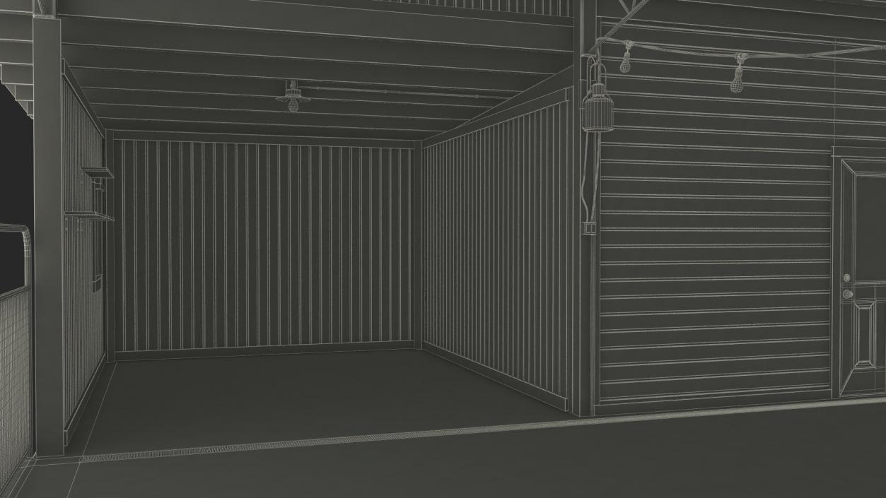 Horse Barn Red 3D model