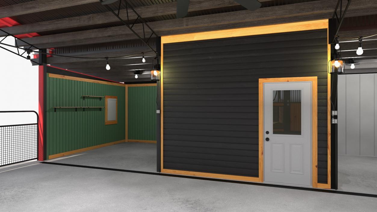 Horse Barn Red 3D model