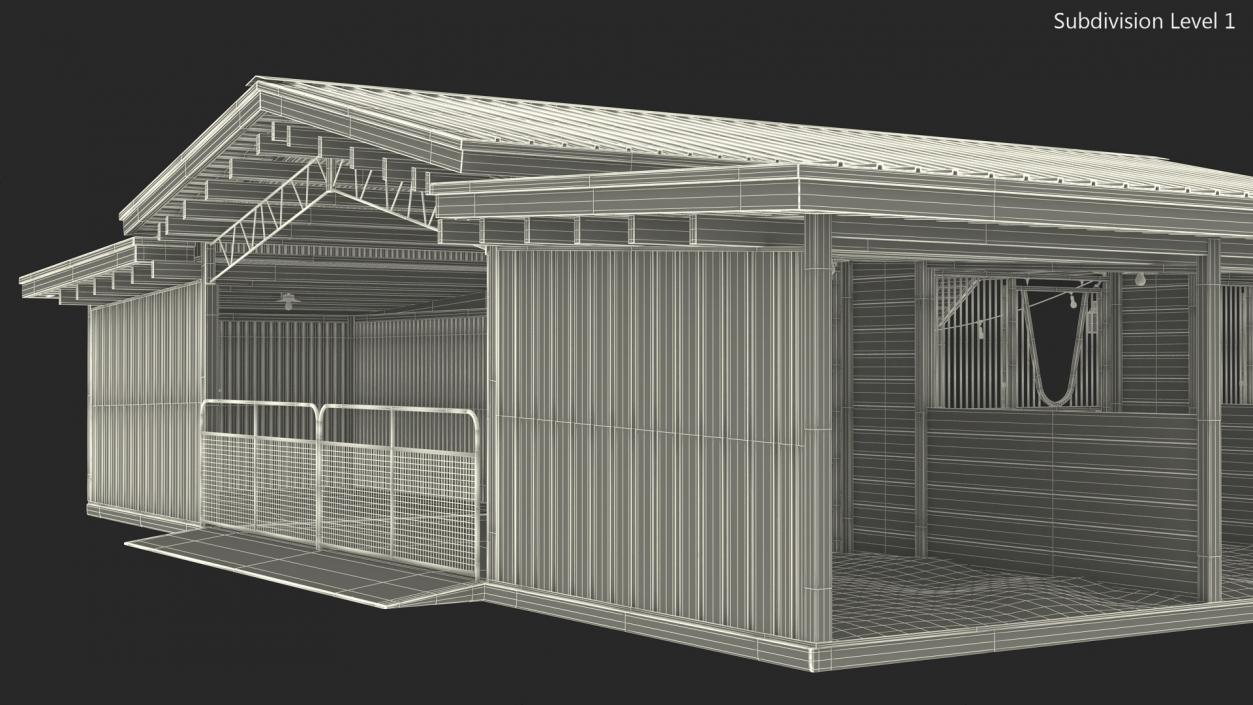 Horse Barn Red 3D model