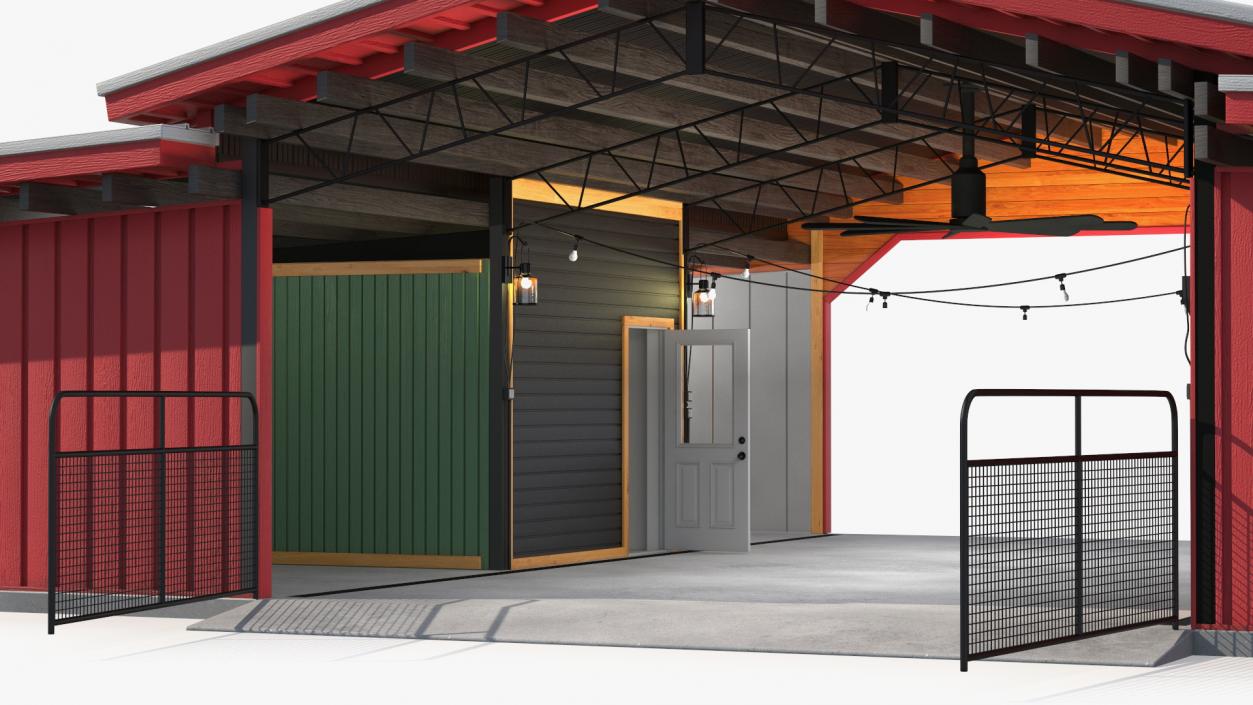 Horse Barn Red 3D model