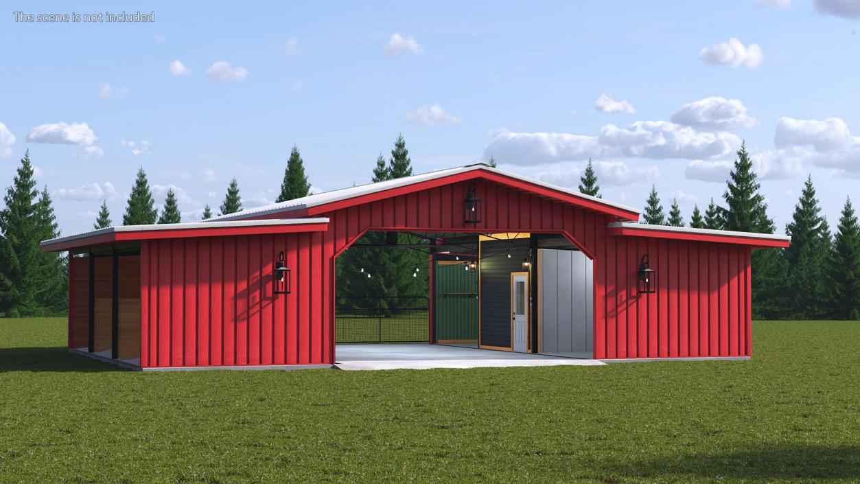 Horse Barn Red 3D model