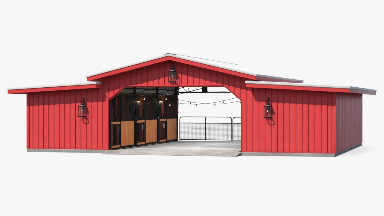 Horse Barn Red 3D model