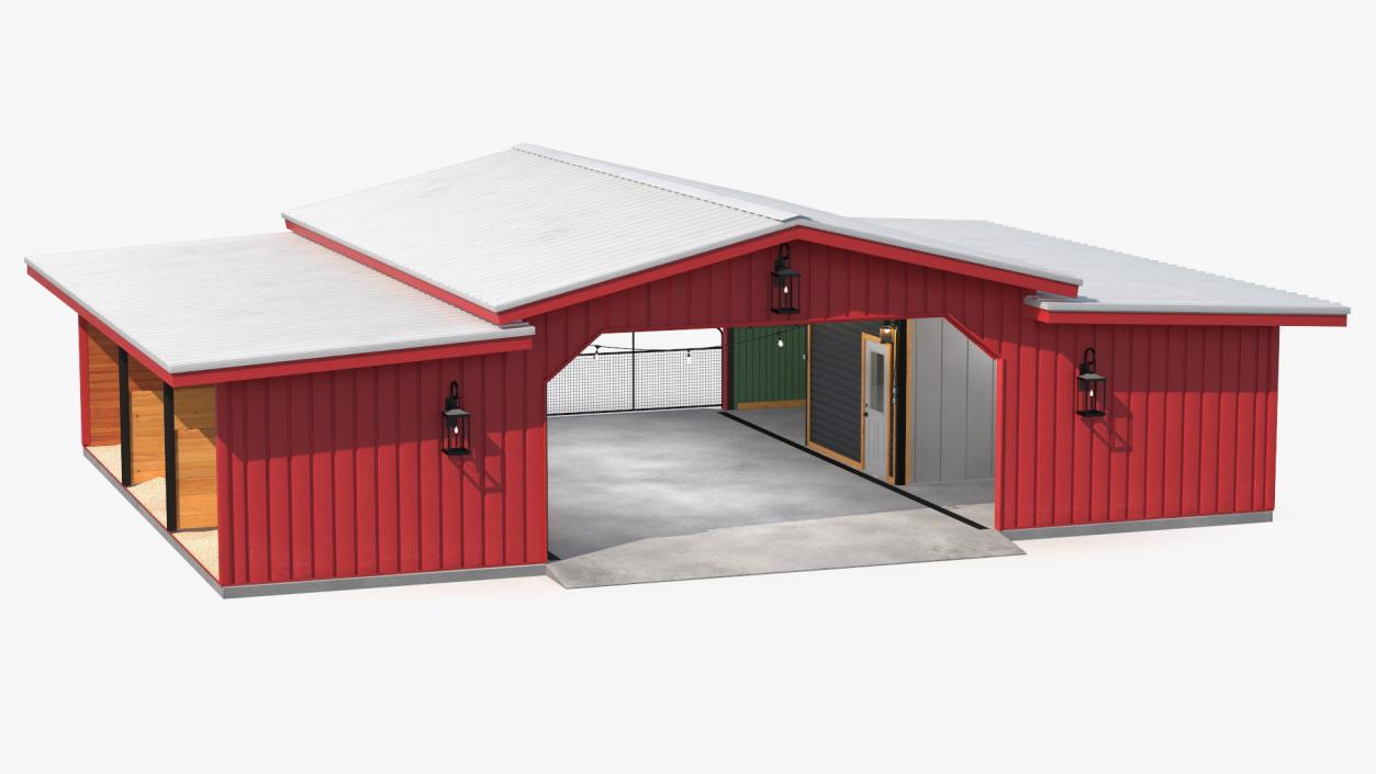 Horse Barn Red 3D model