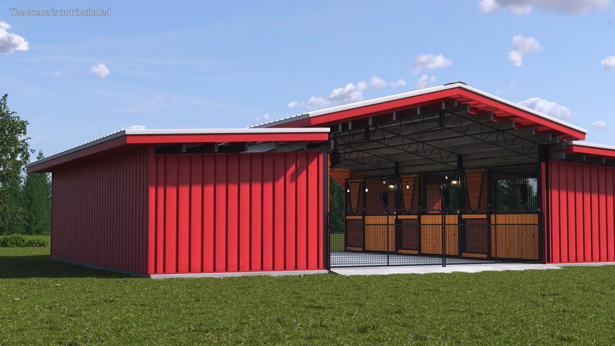 Horse Barn Red 3D model