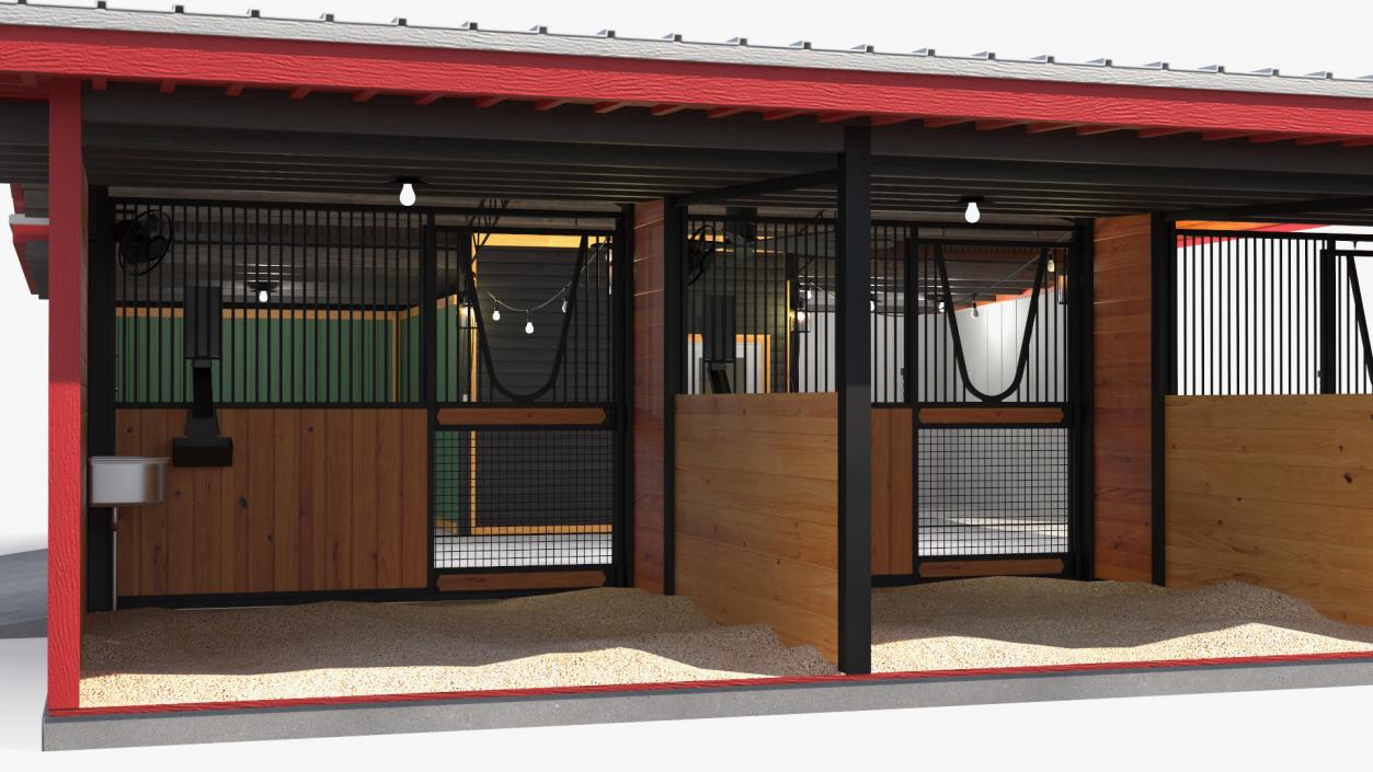 Horse Barn Red 3D model