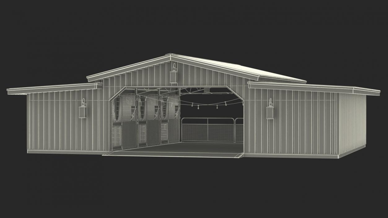 Horse Barn Red 3D model