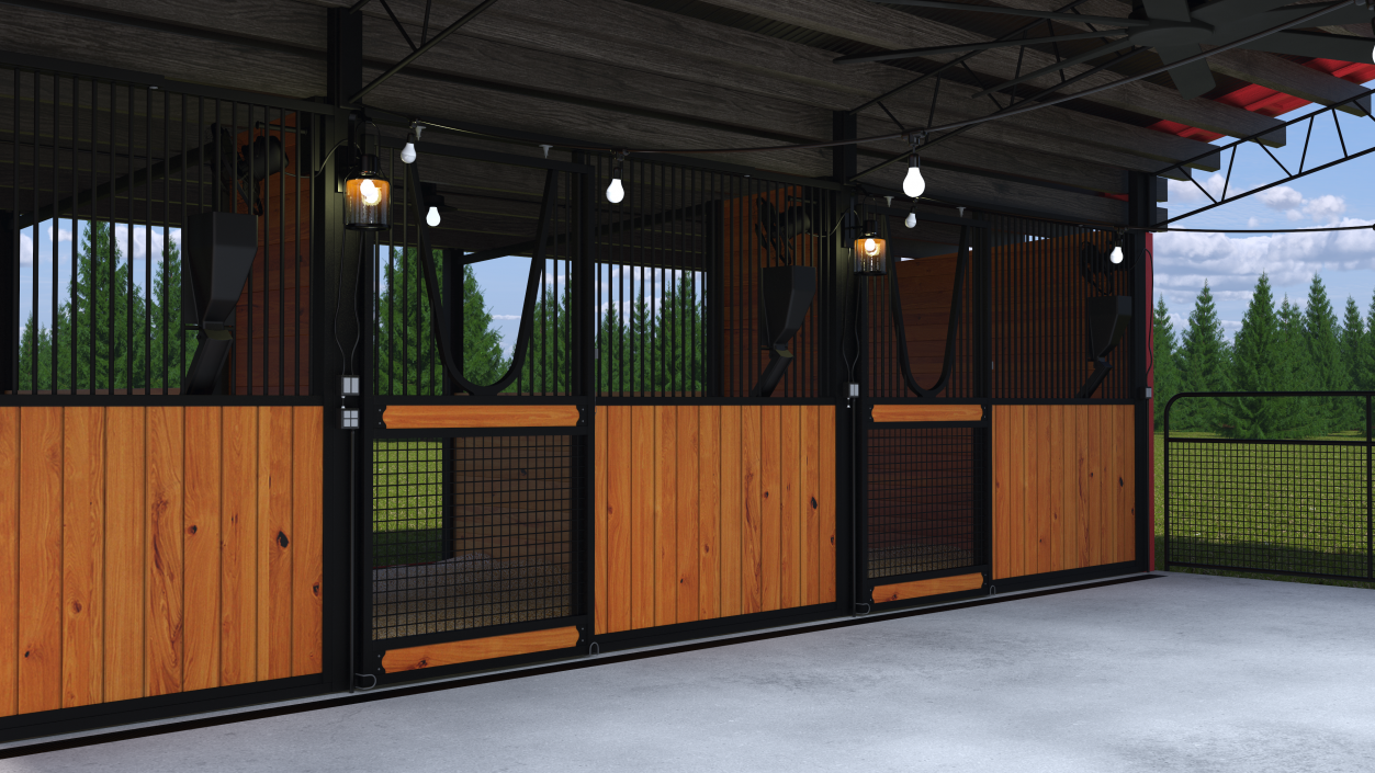 Horse Barn Red 3D model