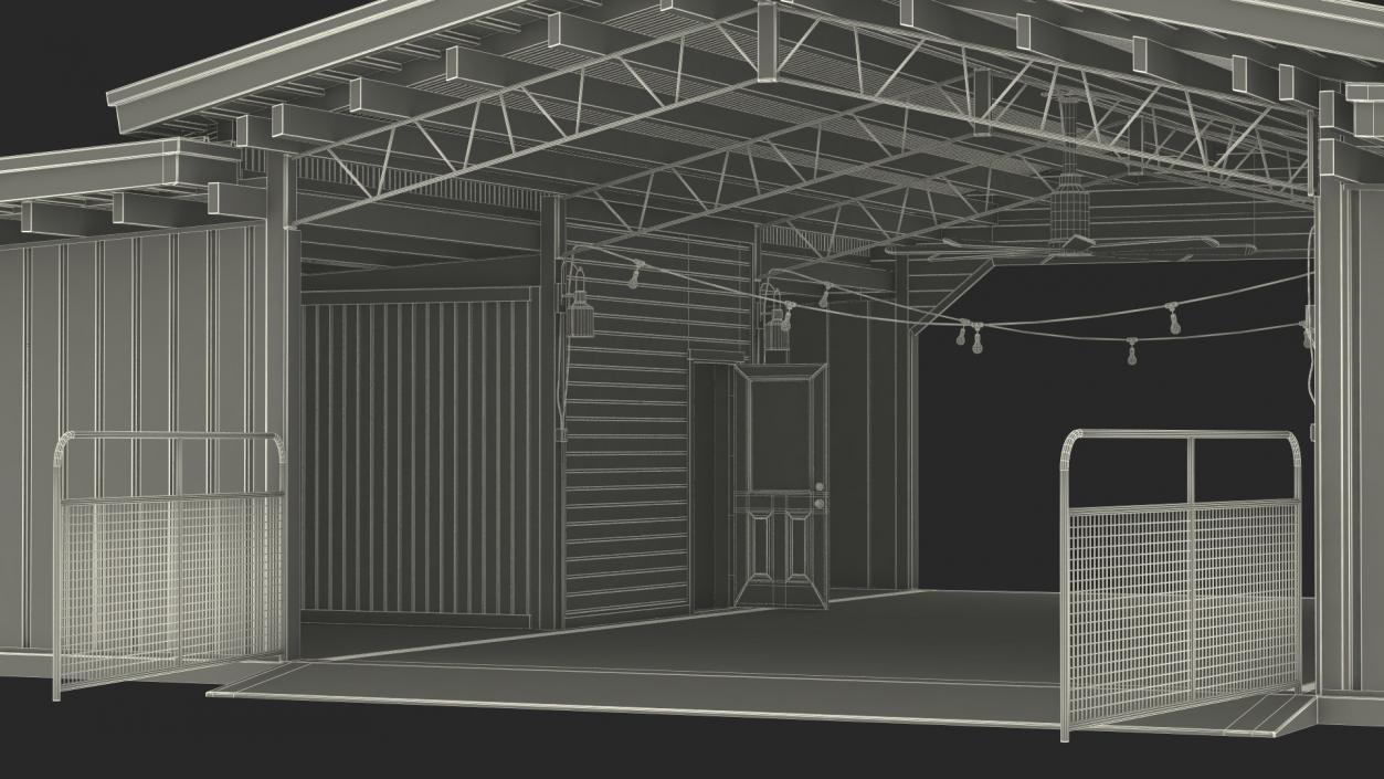 Horse Barn Red 3D model