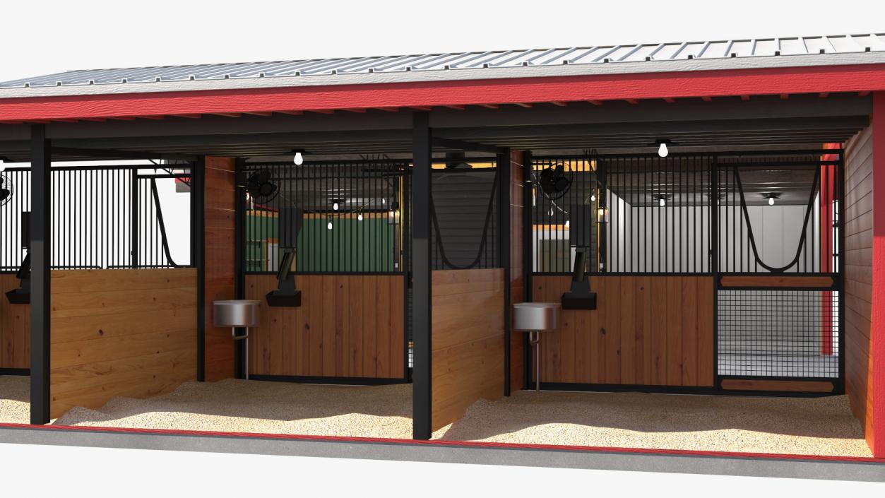 Horse Barn Red 3D model