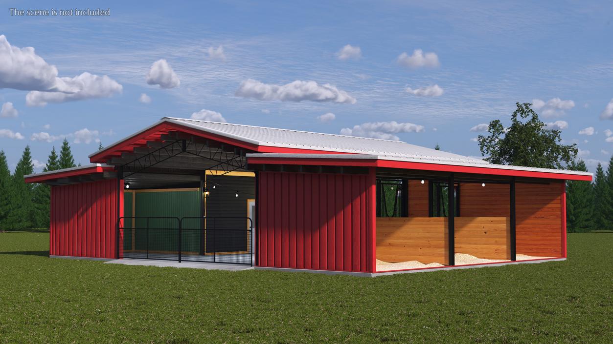 Horse Barn Red 3D model