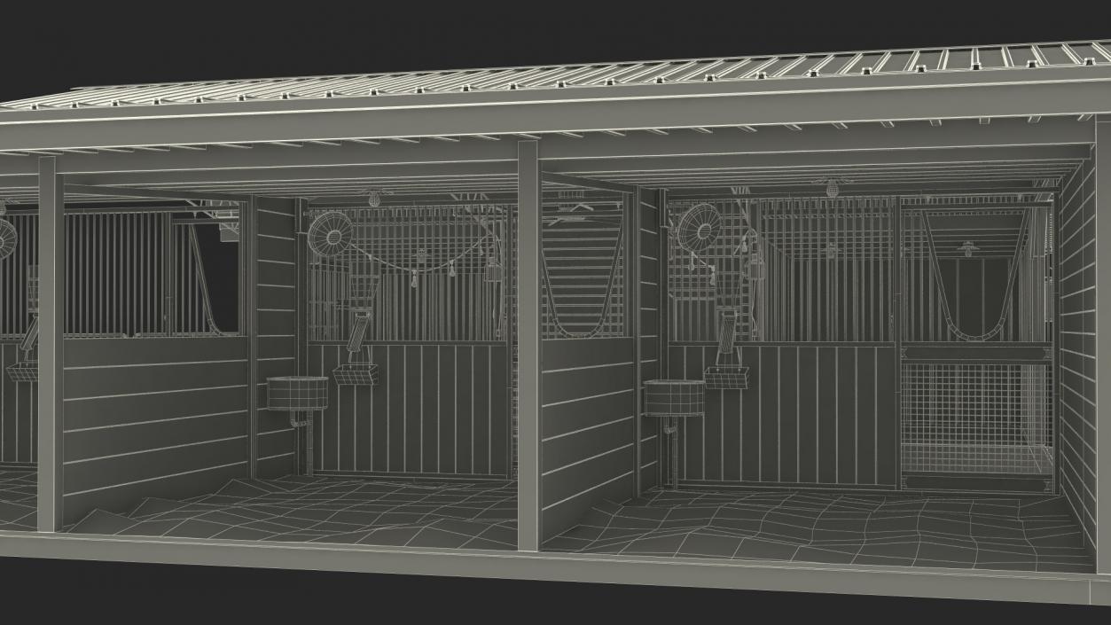 Horse Barn Red 3D model