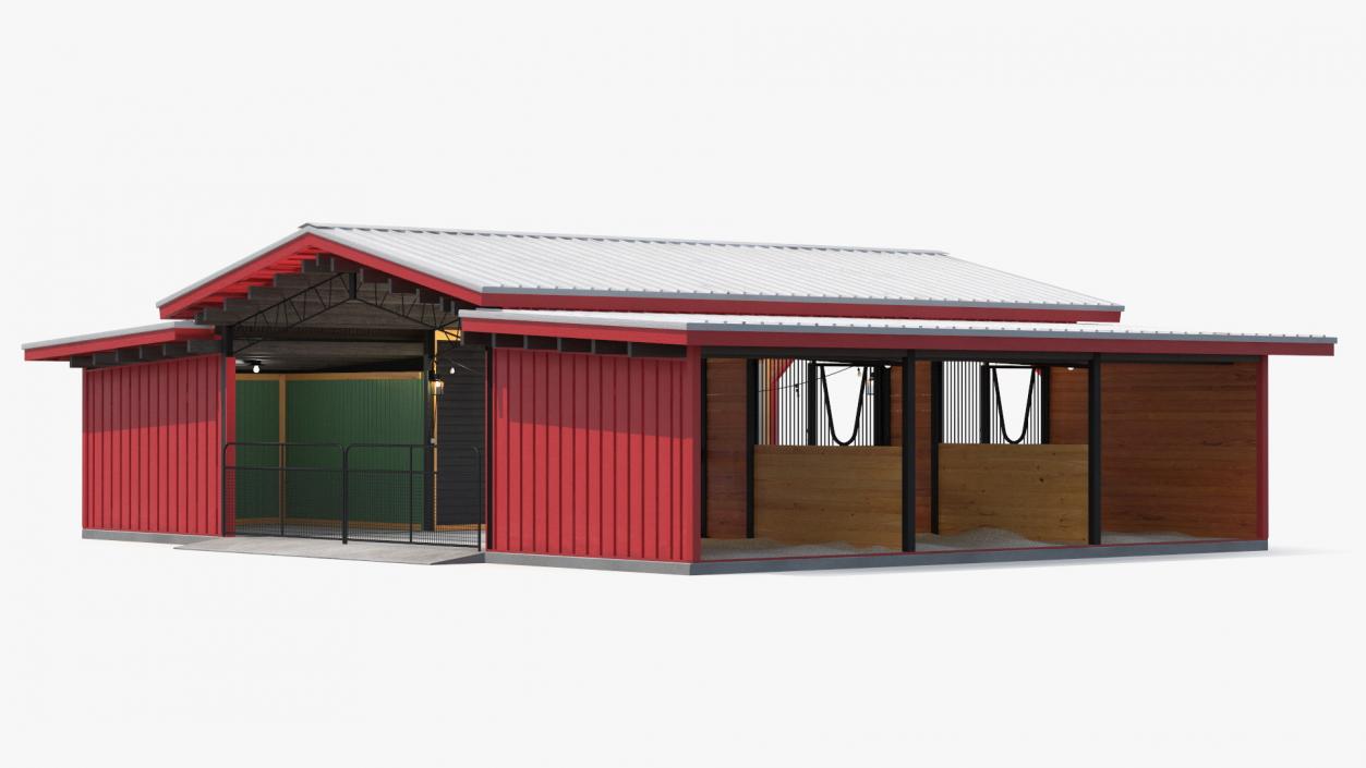 Horse Barn Red 3D model