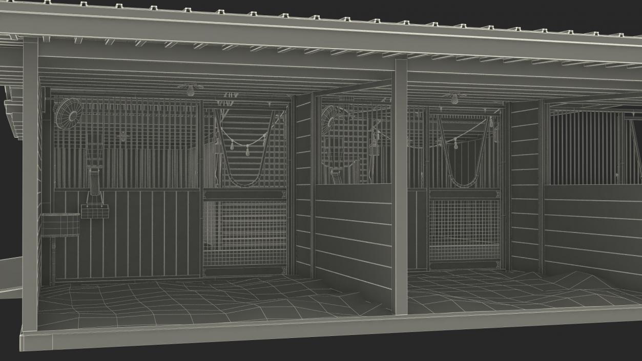 Horse Barn Red 3D model