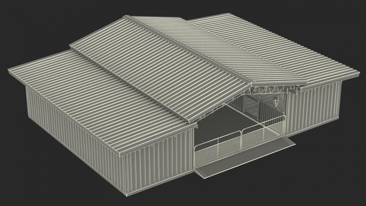 Horse Barn Red 3D model