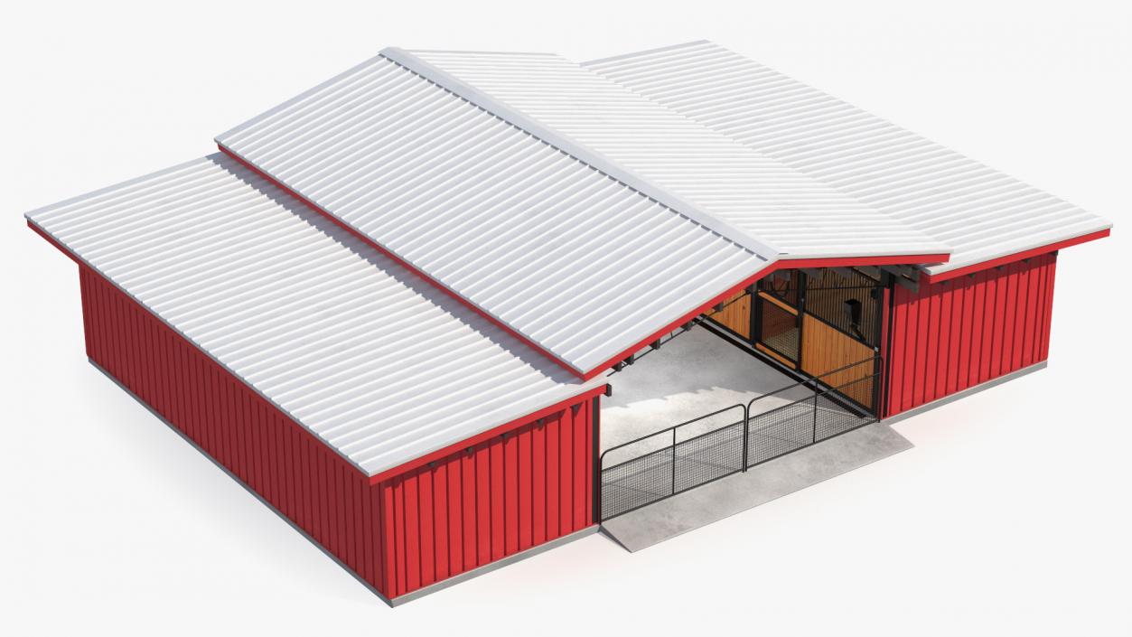 Horse Barn Red 3D model