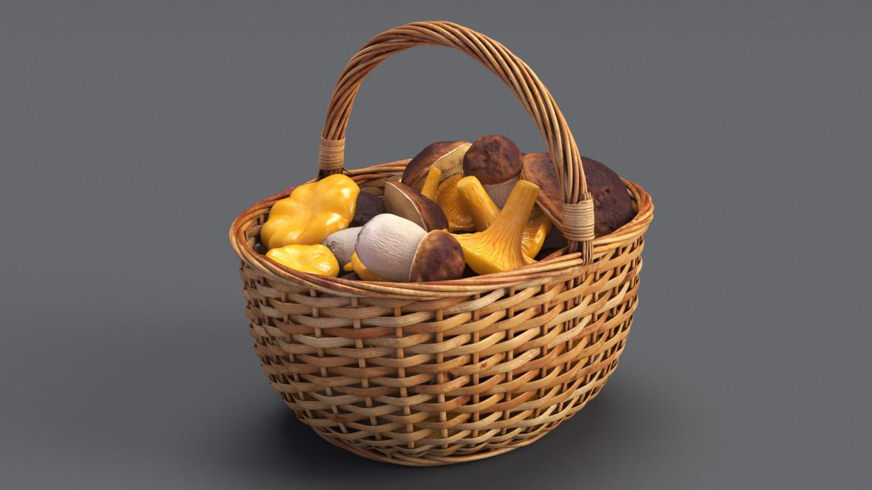 3D Baskets of Mushrooms Collection