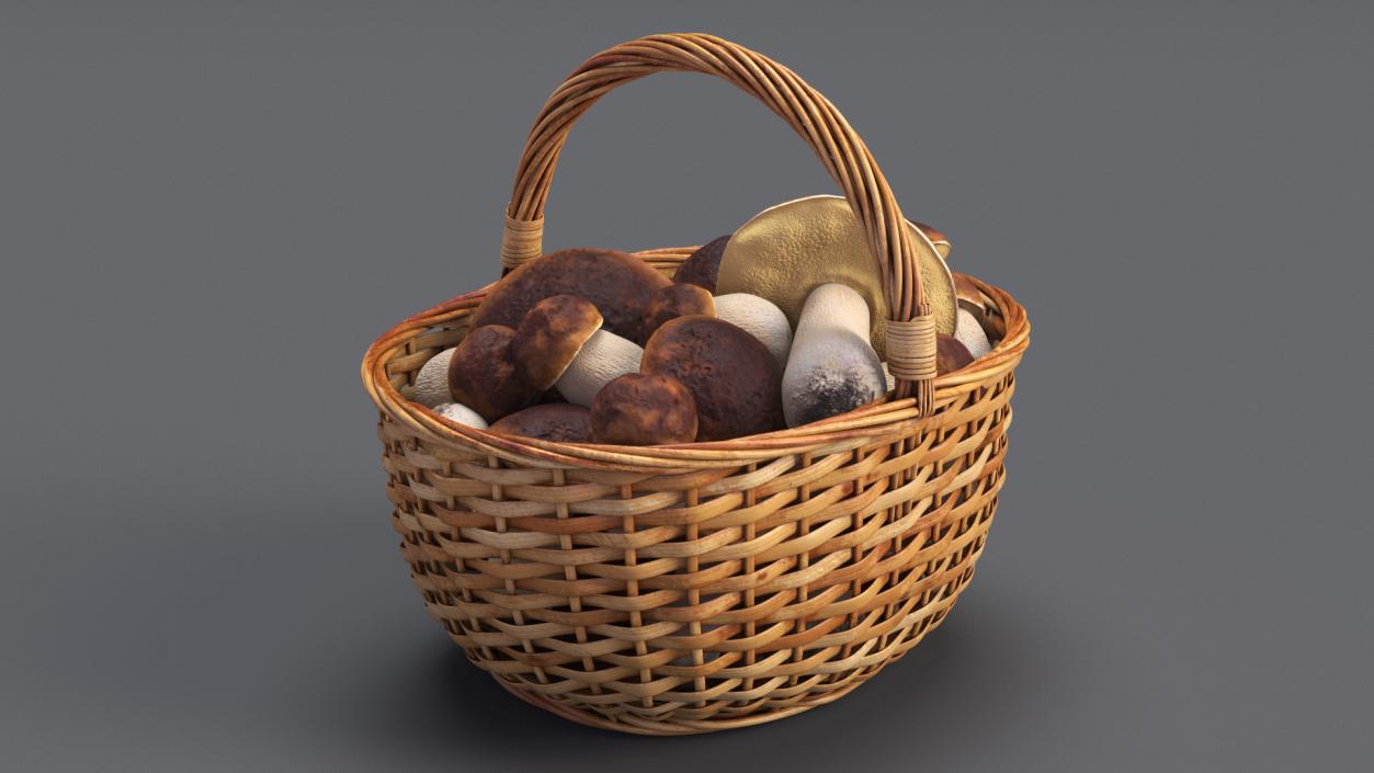 3D Baskets of Mushrooms Collection