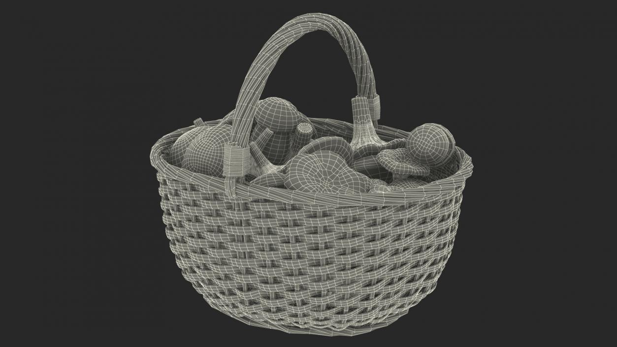 3D Baskets of Mushrooms Collection