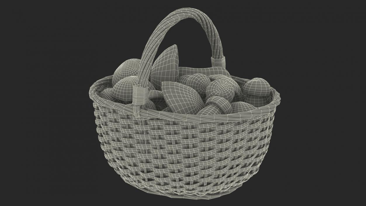 3D Baskets of Mushrooms Collection