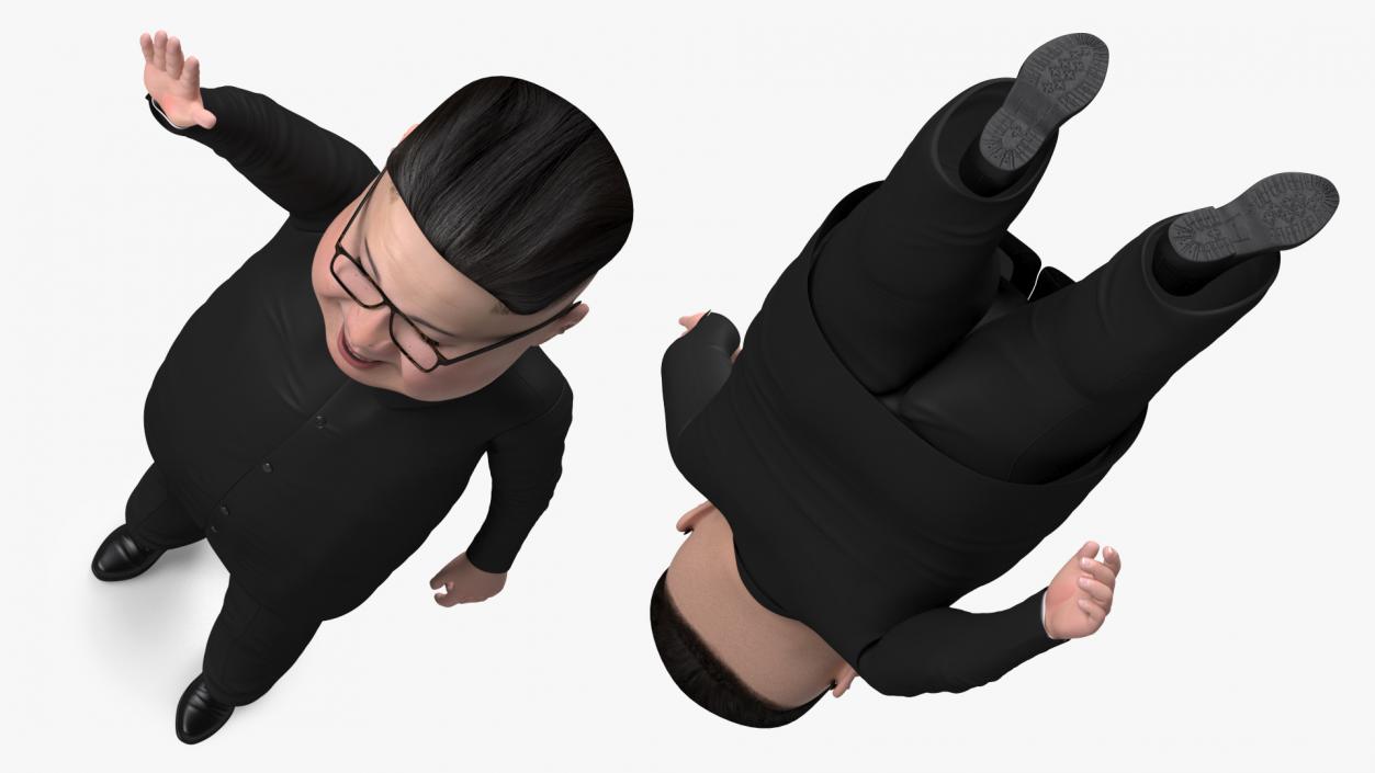 3D model Cartoon Kim Jong Un Waving his Hand