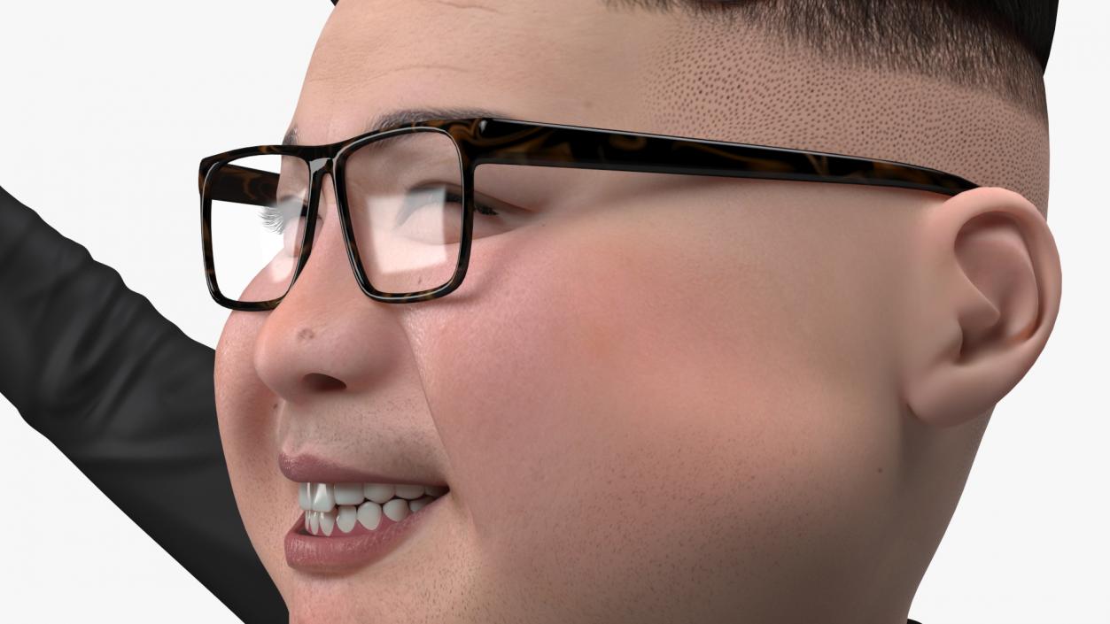 3D model Cartoon Kim Jong Un Waving his Hand