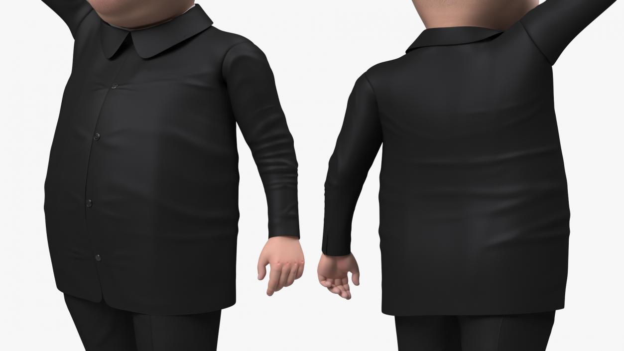 3D model Cartoon Kim Jong Un Waving his Hand