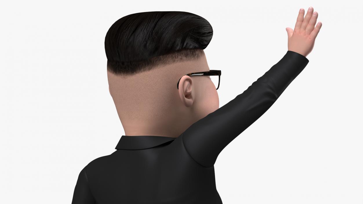 3D model Cartoon Kim Jong Un Waving his Hand