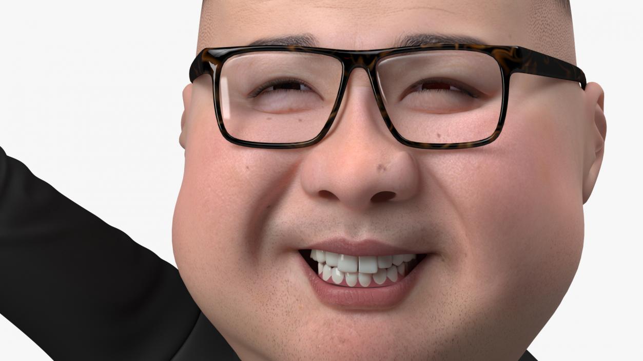 3D model Cartoon Kim Jong Un Waving his Hand