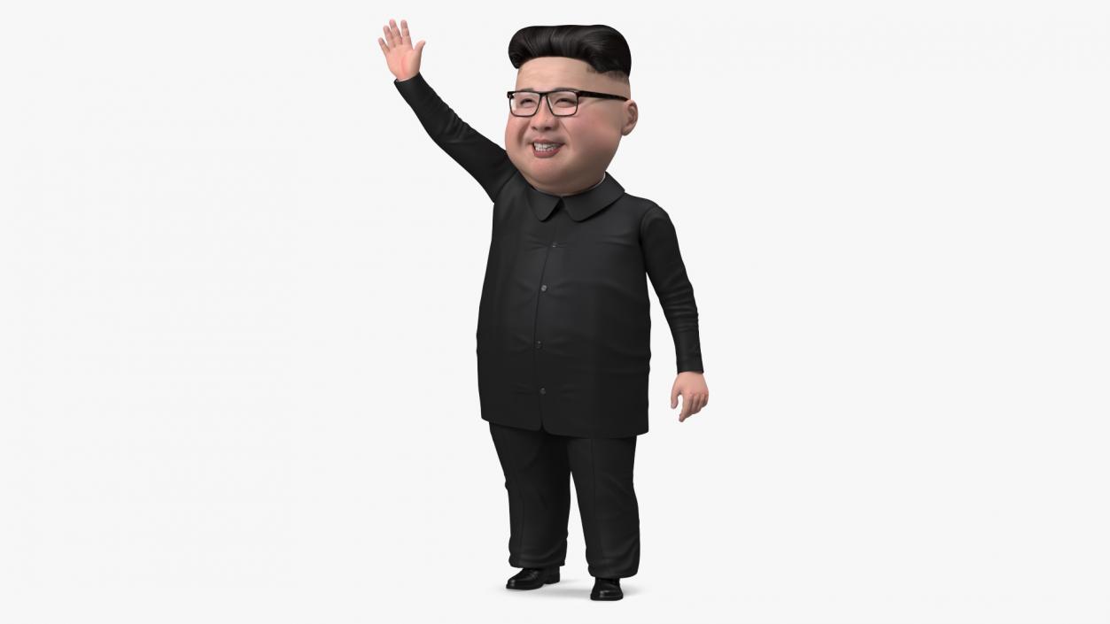 3D model Cartoon Kim Jong Un Waving his Hand