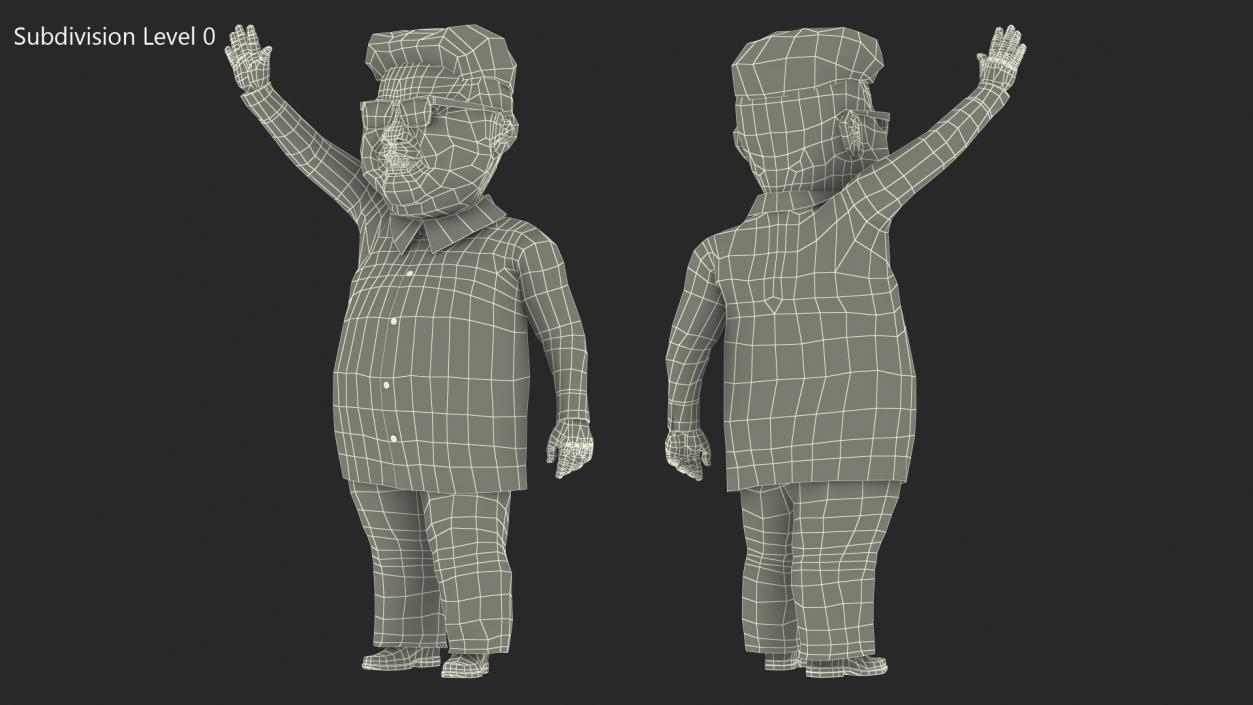 3D model Cartoon Kim Jong Un Waving his Hand