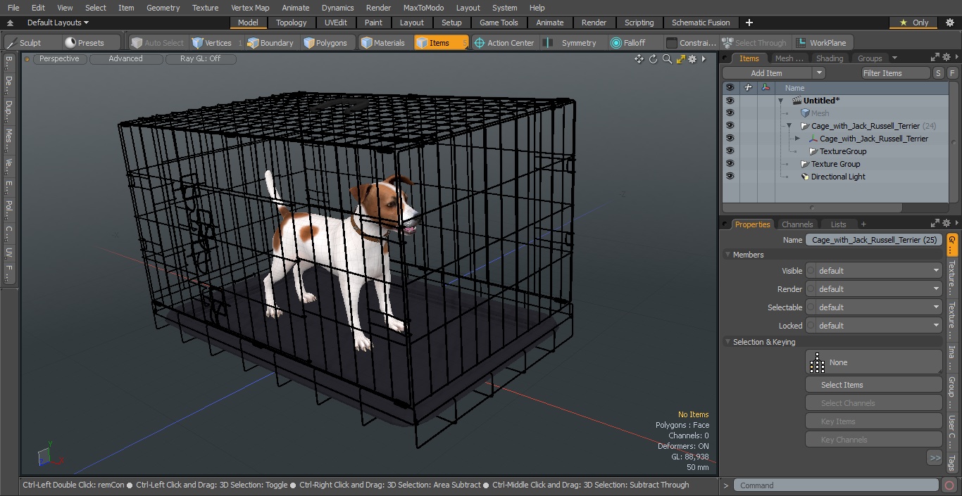 3D model Cage with Jack Russell Terrier