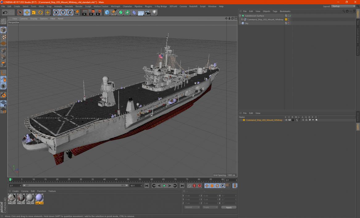 3D model Command Ship USS Mount Whitney