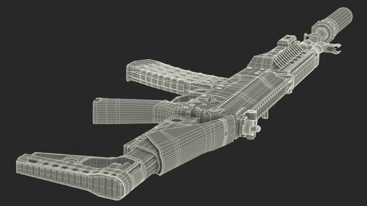 3D Shabby AK-12 Silenced Assault Weapon