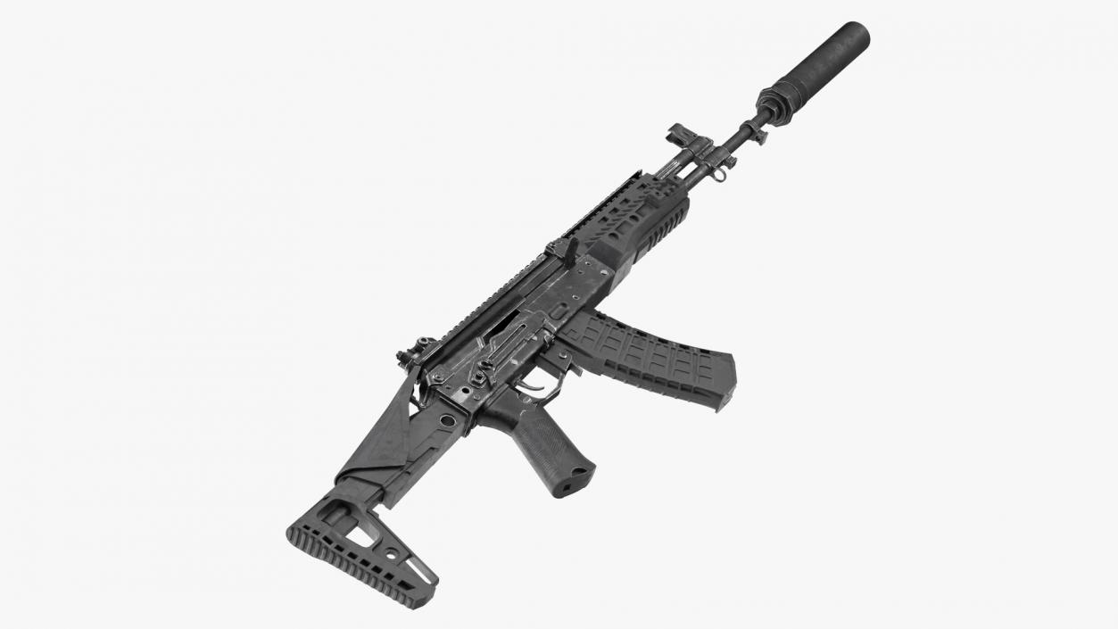 3D Shabby AK-12 Silenced Assault Weapon