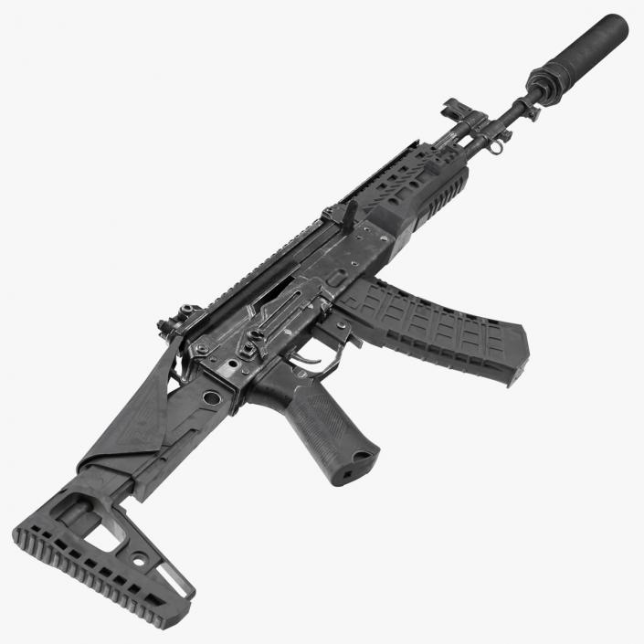 3D Shabby AK-12 Silenced Assault Weapon