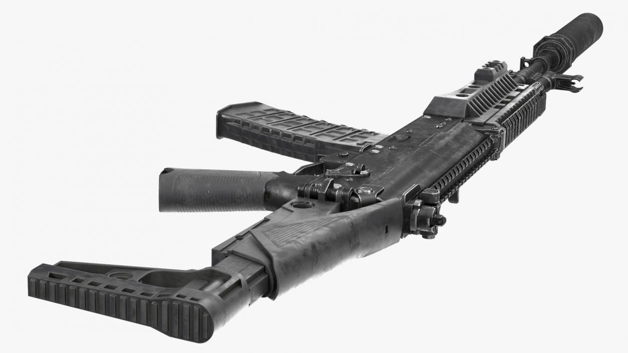 3D Shabby AK-12 Silenced Assault Weapon