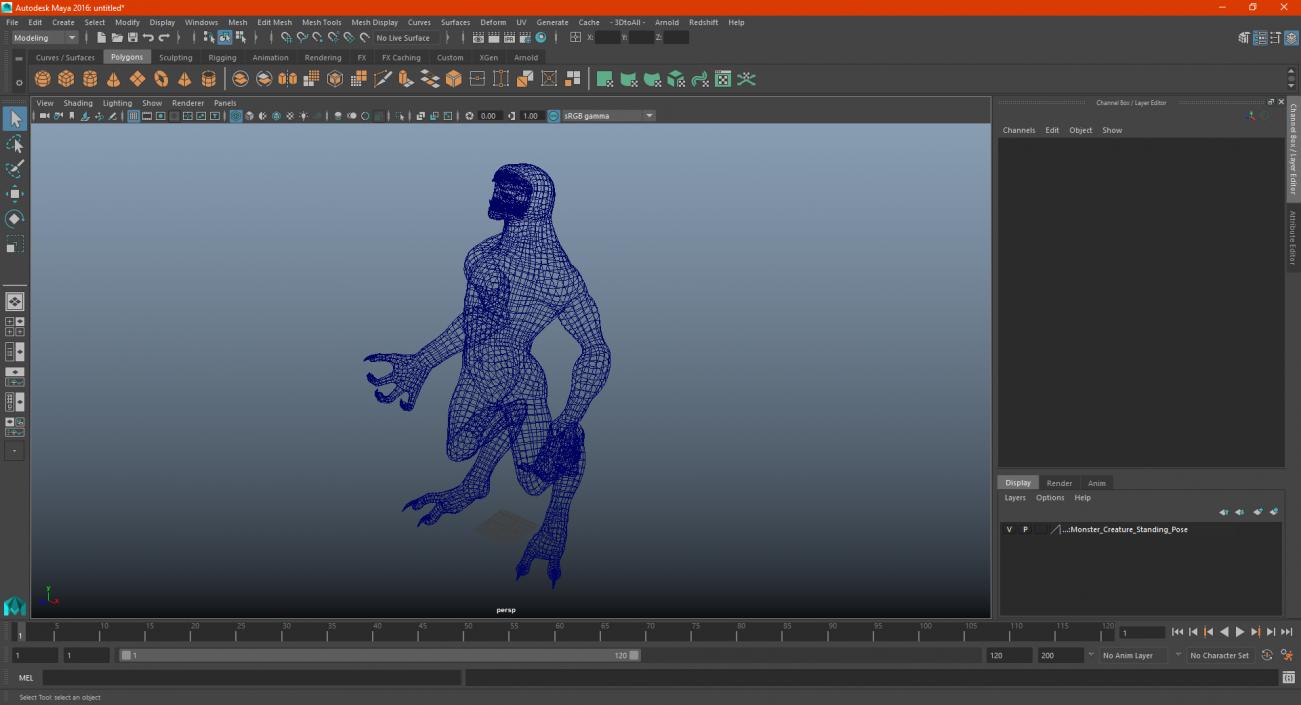 3D model Monster Creature Standing Pose