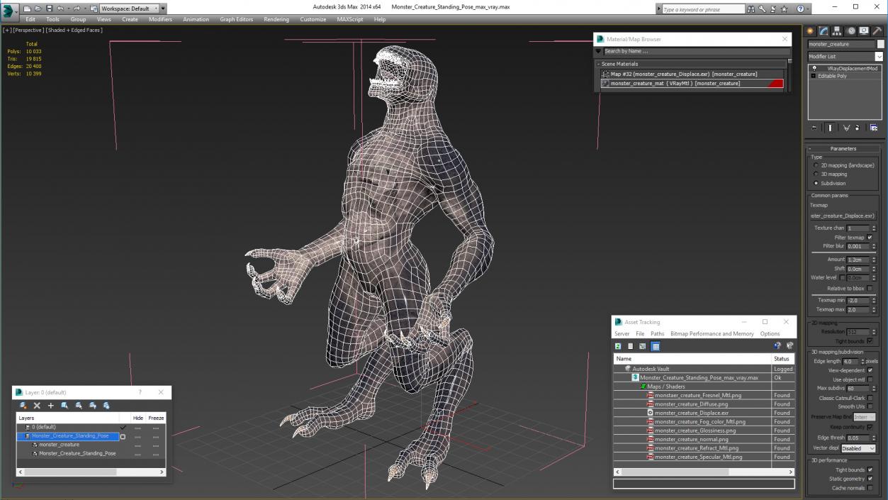 3D model Monster Creature Standing Pose