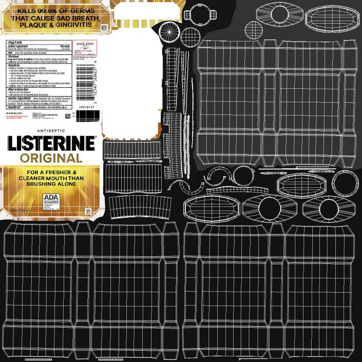 3D model Listerine Original Oral Care Antiseptic Mouthwash 500ml