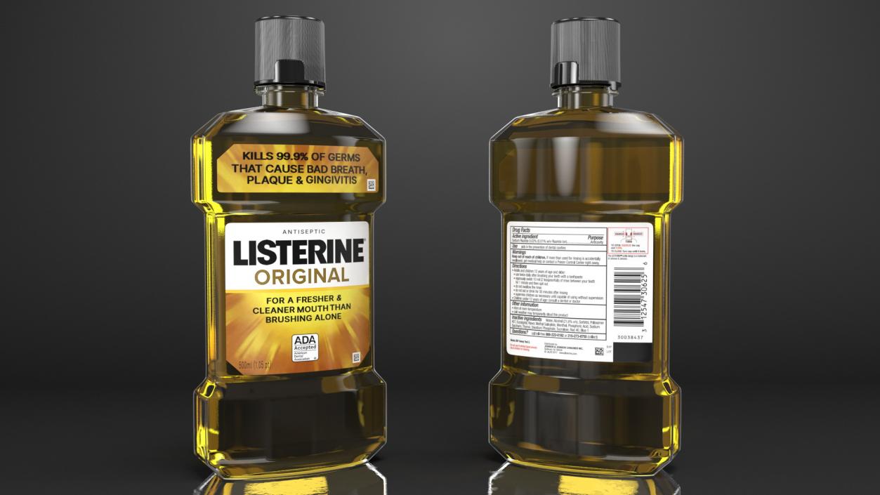 3D model Listerine Original Oral Care Antiseptic Mouthwash 500ml