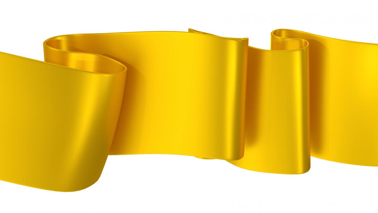 3D Golden Label Ribbon Banner