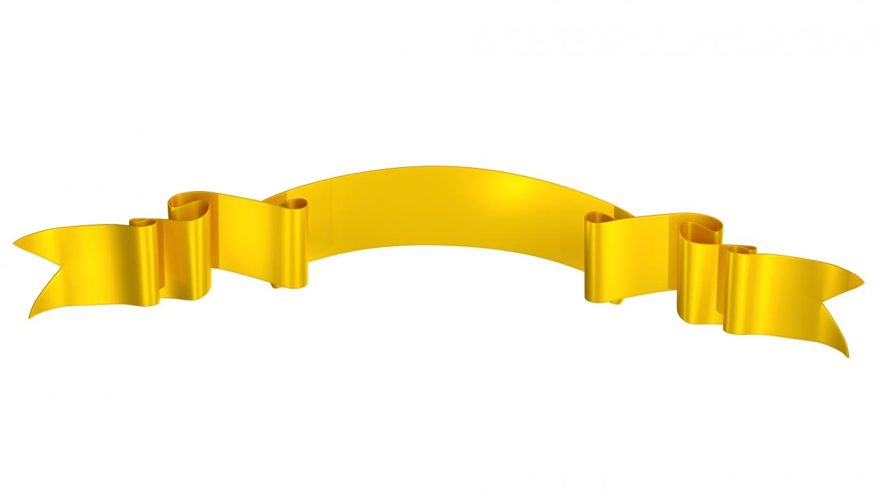 3D Golden Label Ribbon Banner